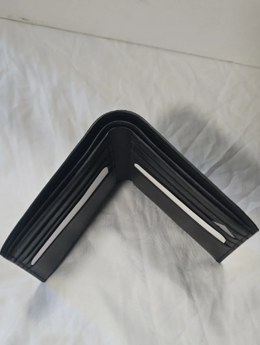 Balenciaga Black Monogram Bi-Fold Wallet with White Logo
